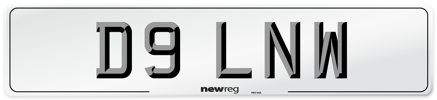 D9 LNW Number Plate from New Reg